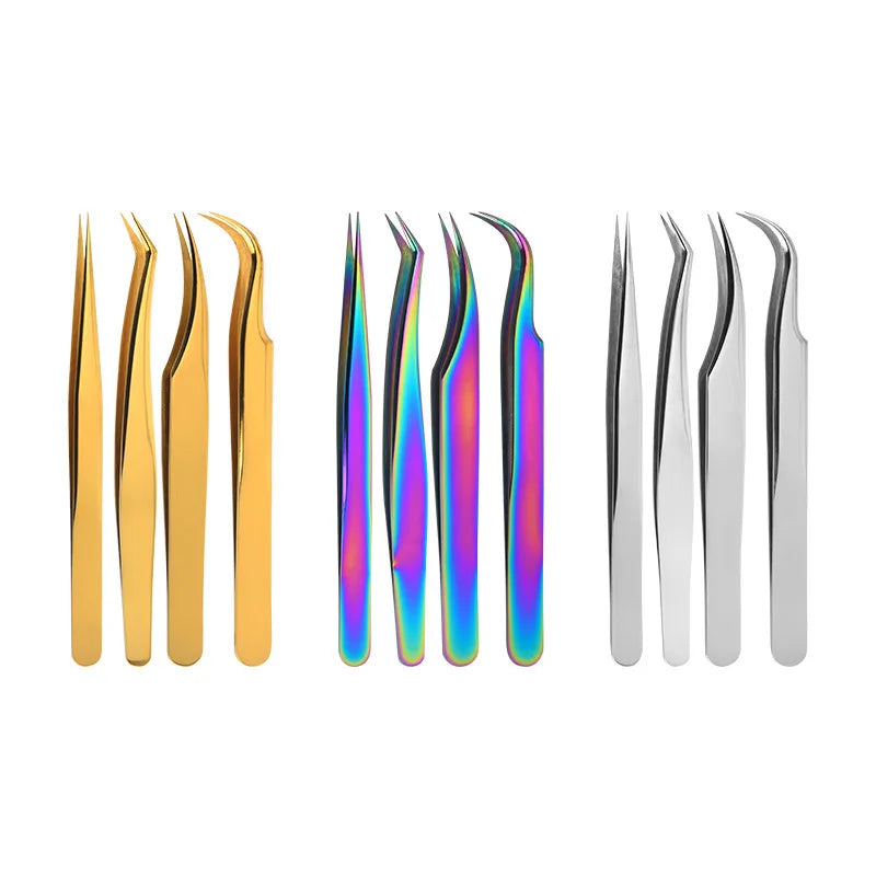 1 st Ögonfransar Pincett Rostfritt stål Superhard pincett Antistatisk pincett med hög precision för ögonfransförlängning - 24 Timmar Deals