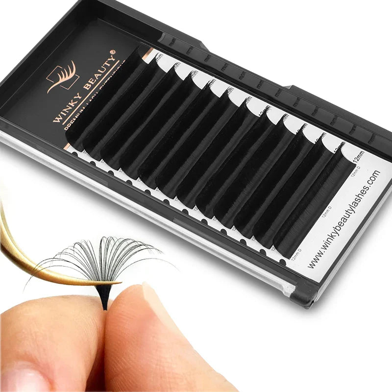 Winky Beauty Easy Fan Eyelashes Mega Volume Lashes Tray 8-15mm All Size Premium Mink Eyelash Extensions Supply for Beauty Makeup - 24 Timmar Deals