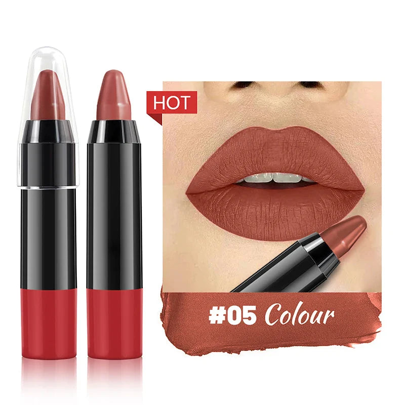 8 färger Velvet Matte Lipsticks Non-stick Cup vattentålig Moisturizing Lasting Lip Stick Lip liner - 24 Timmar Deals