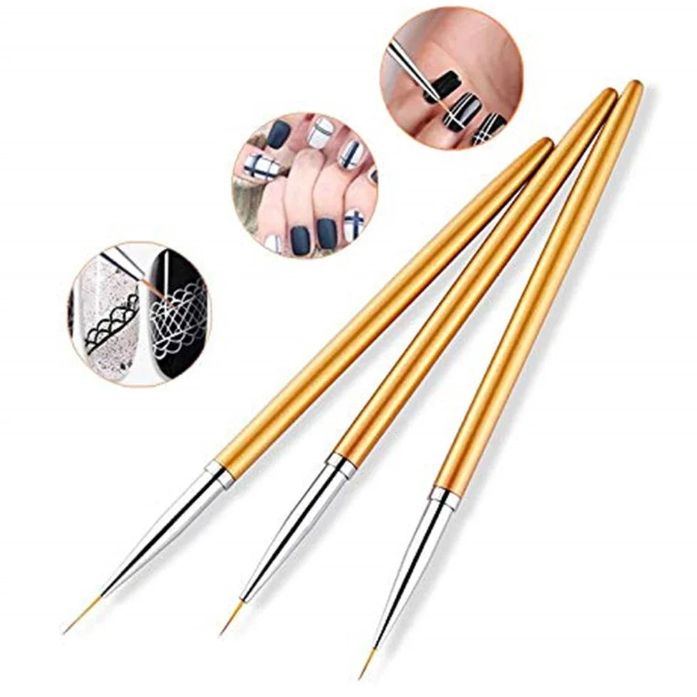 3Pcs Nail Art Liner Brush - 24 Timmar Deals