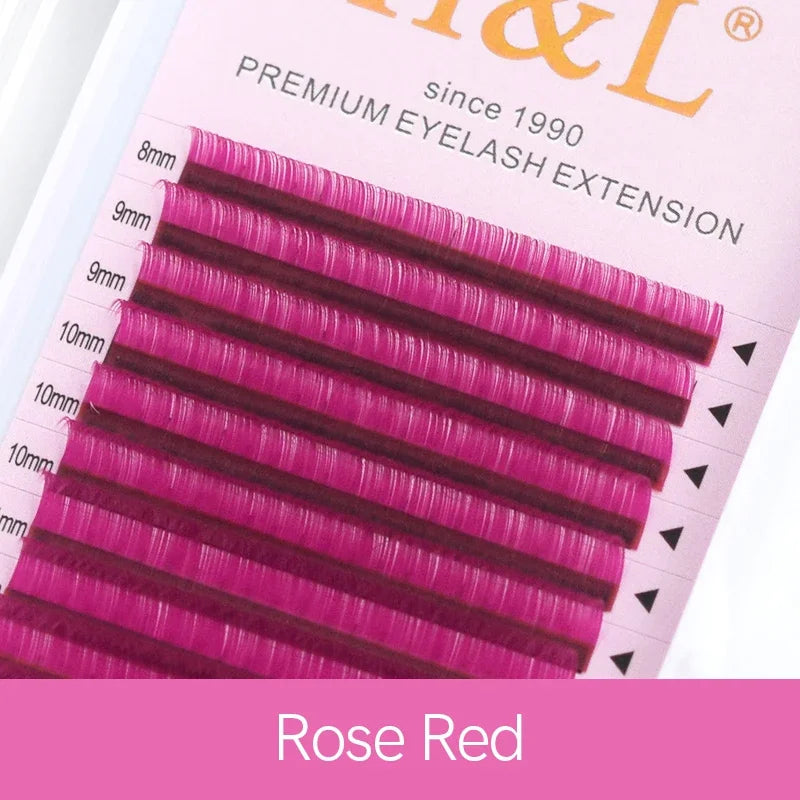 H&L Color Russian Volume Eyelashes Extension Curl Eyelash Extension Mink Lashes Individual Eyelashes Makeup Tool - 24 Timmar Deals