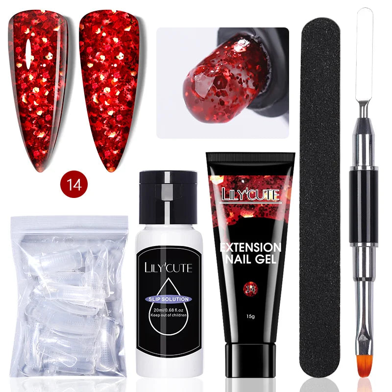 15ml Polygel Nail Extension Set - 24 Timmar Deals