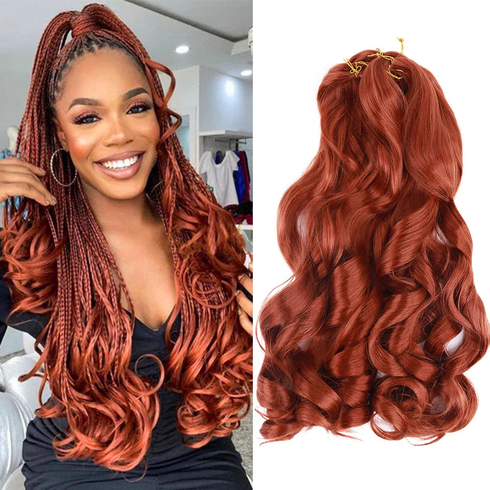 Syntetisk Loose Wave Flätning Hårförlängningar franska lockar Ombre #613, #27, #24, #29, #15 - 24 Timmar Deals