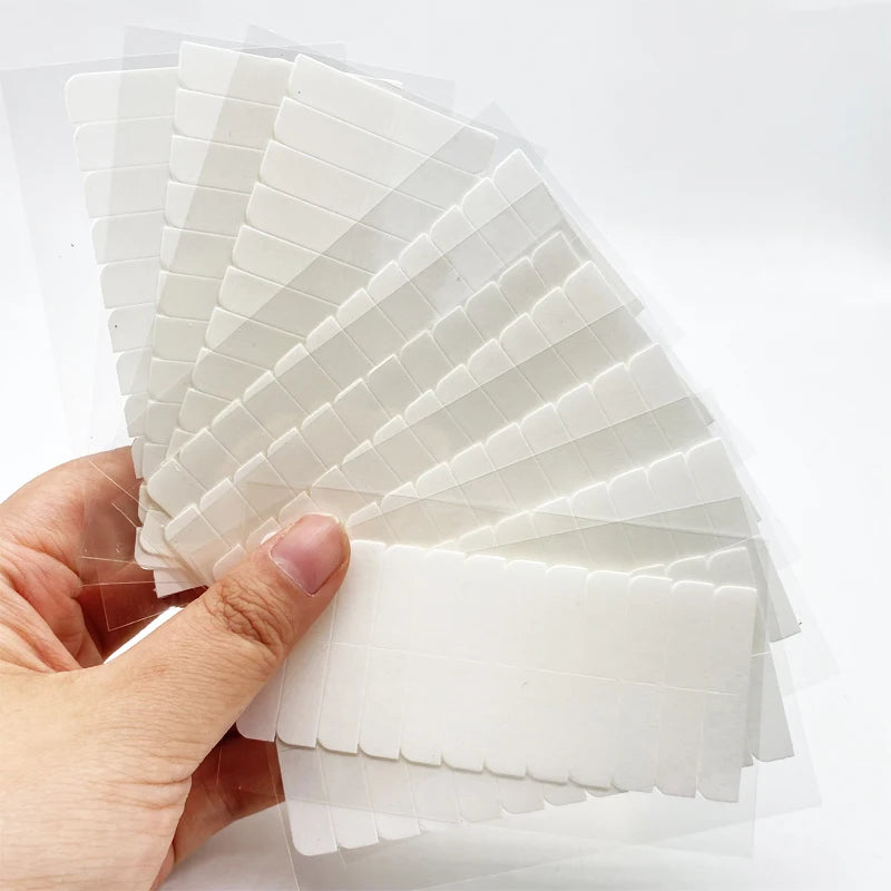 120 tabs/lots 10 sheets 0.8cm*4cm No shine white adhesive tape waterproof tape for tape hair extension - 24 Timmar Deals