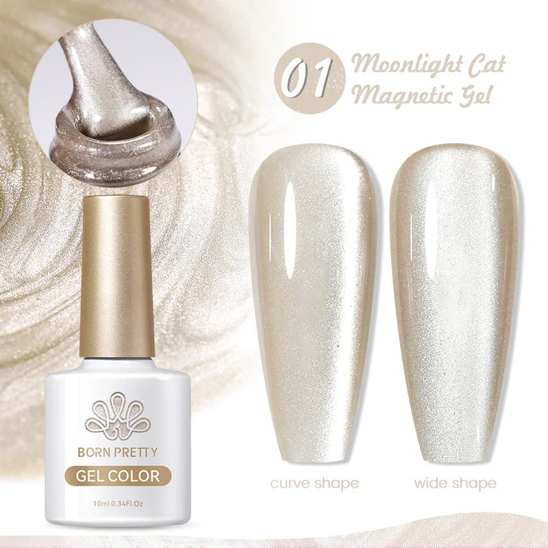 Reflekterande Cat Magnetic Gellack 10ML Silver Shinning Glitter Vernis Semi Permanent Soak Off Magnetic UV Gel - 24 Timmar Deals