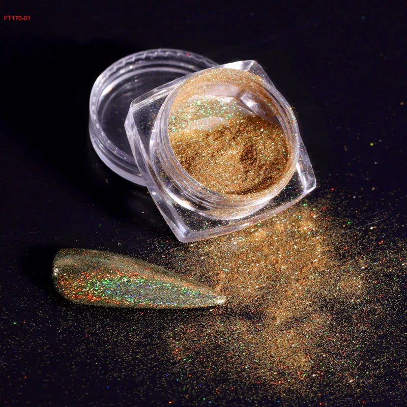 Holographic Nail Powder Net-2g Chrome Laser Mirror Glitter - 24 Timmar Deals