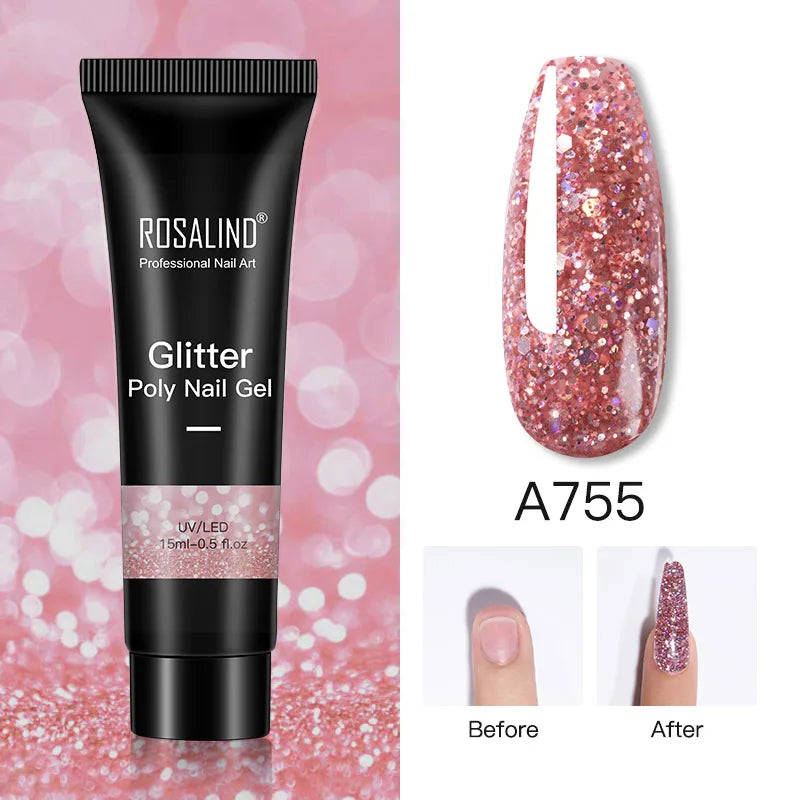 Poly Nagelgel Akrylförlängning Kristall Nagelkonst Hybridlack Sliplösning Poly Nagellack Semipermanent 15/30ml - 24 Timmar Deals