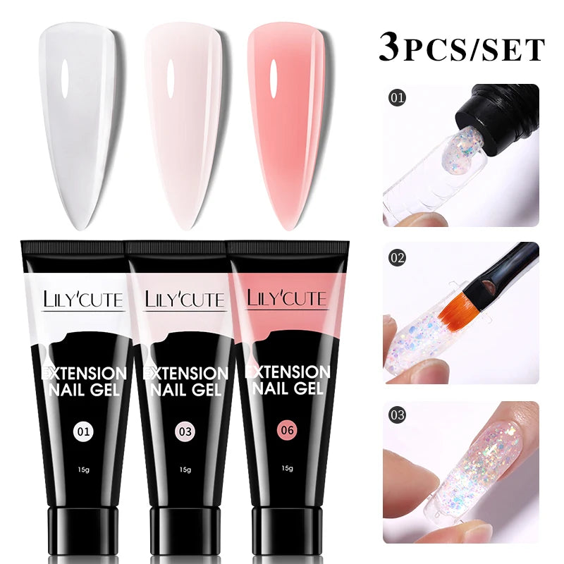 15ml Polygel Nail Extension Set - 24 Timmar Deals