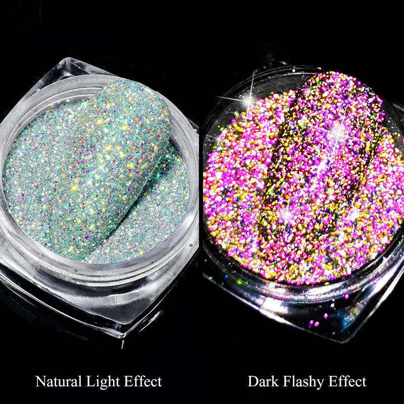 Holografisk Nail Glitter Pulver Laser Pigment Nail Art Dust Mirror Chrome - 24 Timmar Deals