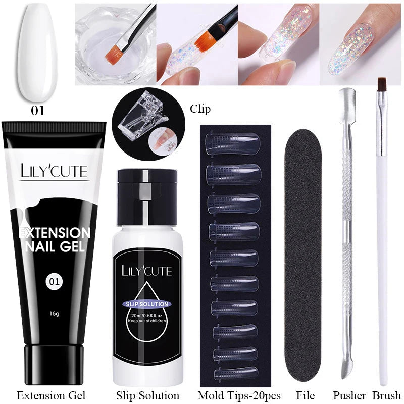15ml Polygel Nail Extension Set - 24 Timmar Deals