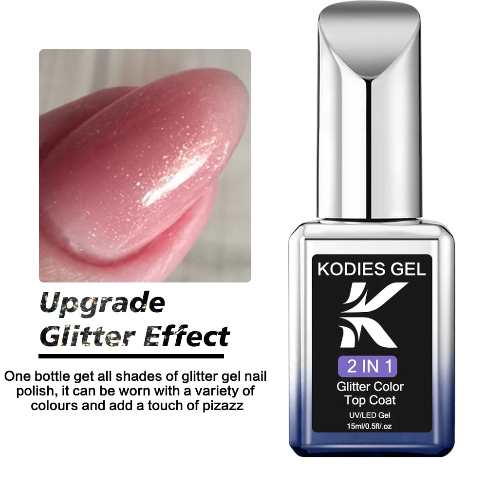 Sparkling Glitter Top Coat No Wipe 15ML - 24 Timmar Deals