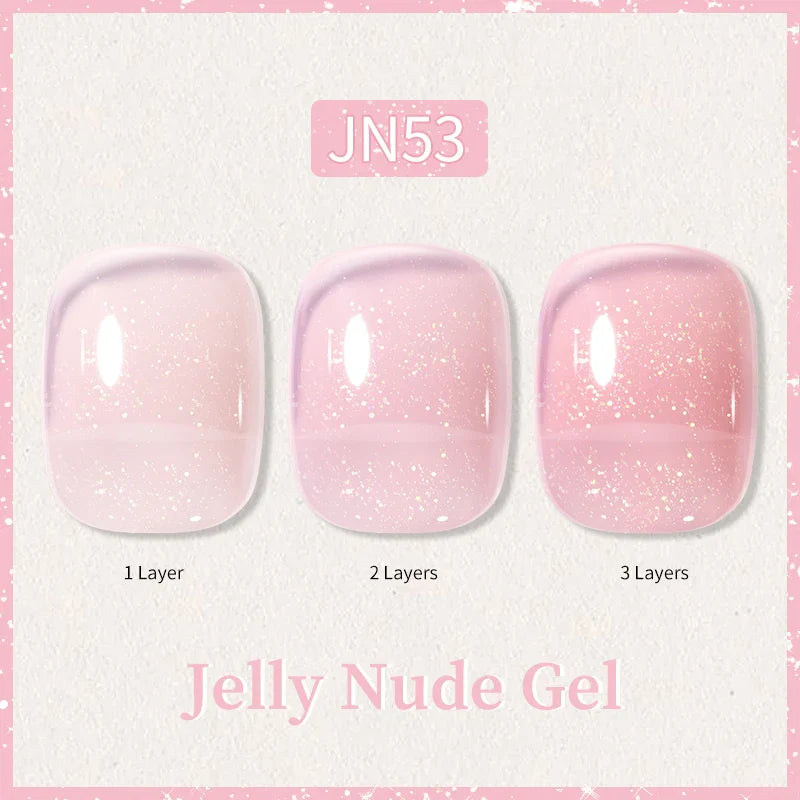 Transparent Jelly Nude Gellack 10ml Sheer Glitter Crystal Varnish - 24 Timmar Deals