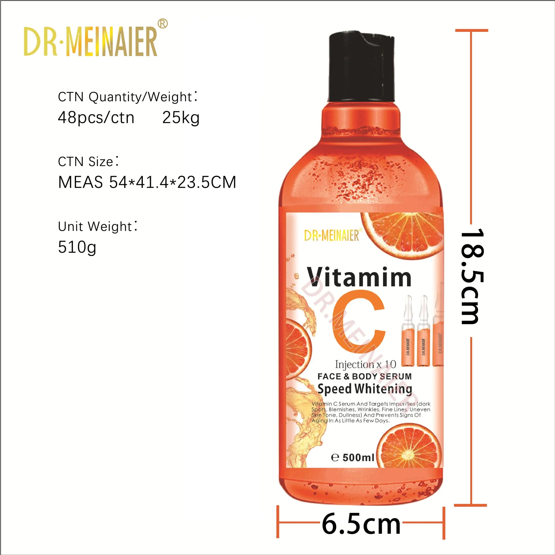 500ML Vitamin C AHA HYALURONIC& NICOTINAMIDE Face Serum - 24 Timmar Deals