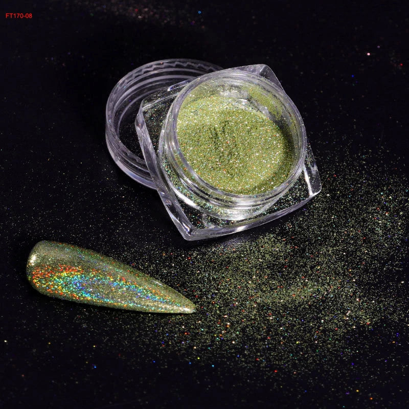 Holographic Nail Powder Net-2g Chrome Laser Mirror Glitter - 24 Timmar Deals