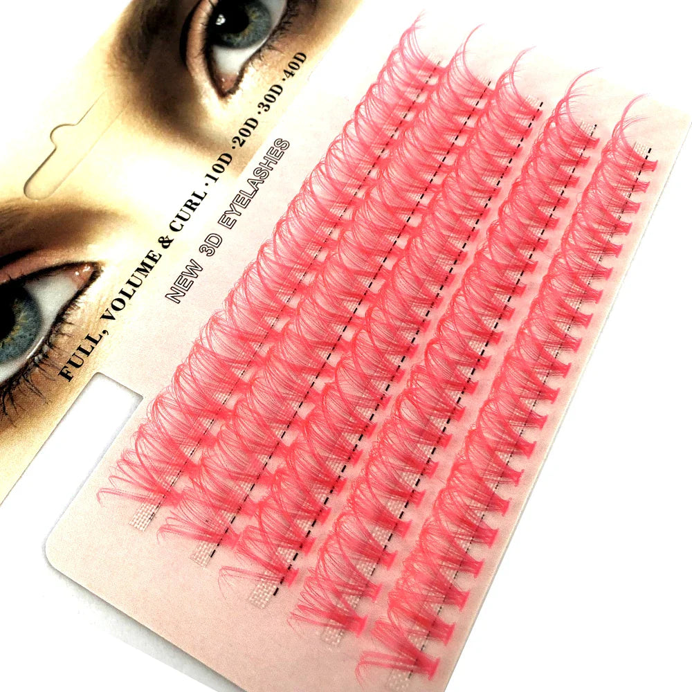 Blue Purple Mix Colored Lashes Cluster Eyelash Extension Natural Long 40D Volume Effect Faux Bunche Individual Makeup Cilias - 24 Timmar Deals