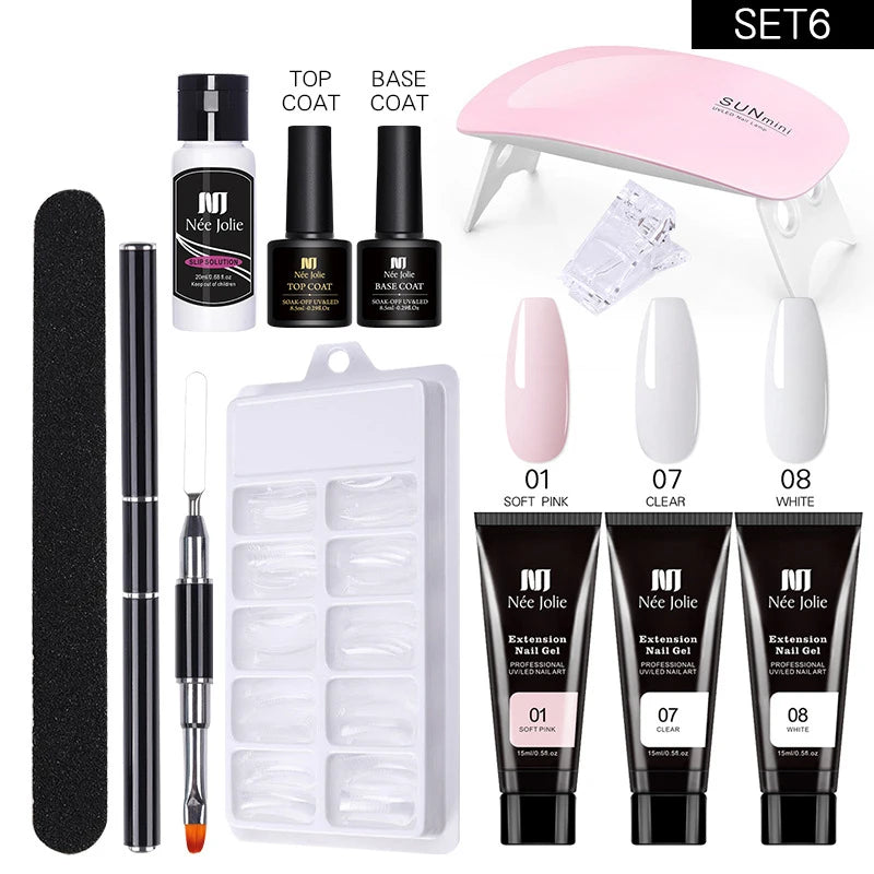 Poly Nail Gel Kit with 6W LED Lamp - 24 Timmar Deals