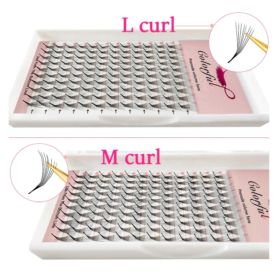 L L+ M Curl Premade Eyelash Extension curl Russian Volume 3D Faux Mink Soft - 24 Timmar Deals