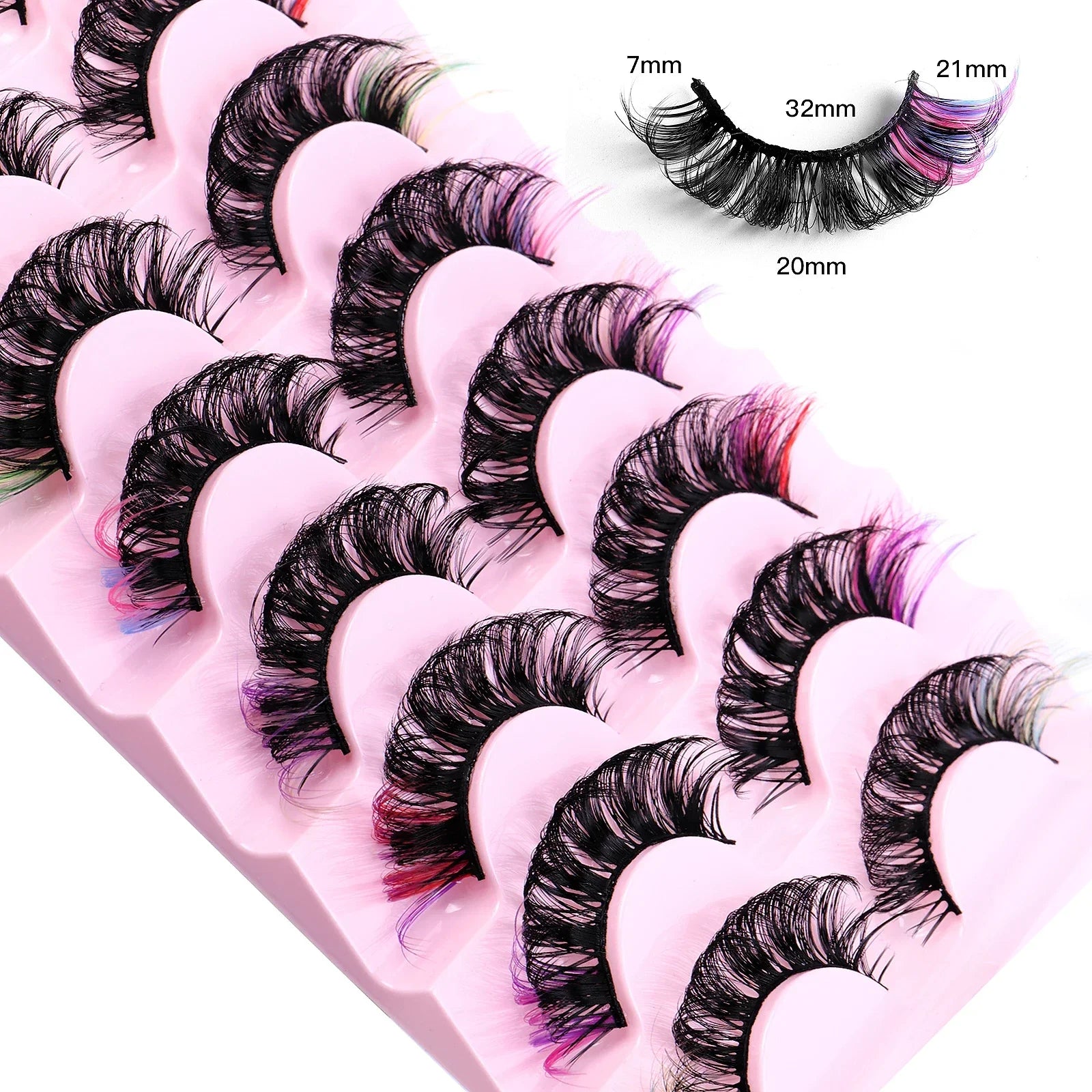 8 Pairs 3D Mink Colored False Eyelashes Dramatic Eyelash Extension Natural Fluffy Lashes - 24 Timmar Deals