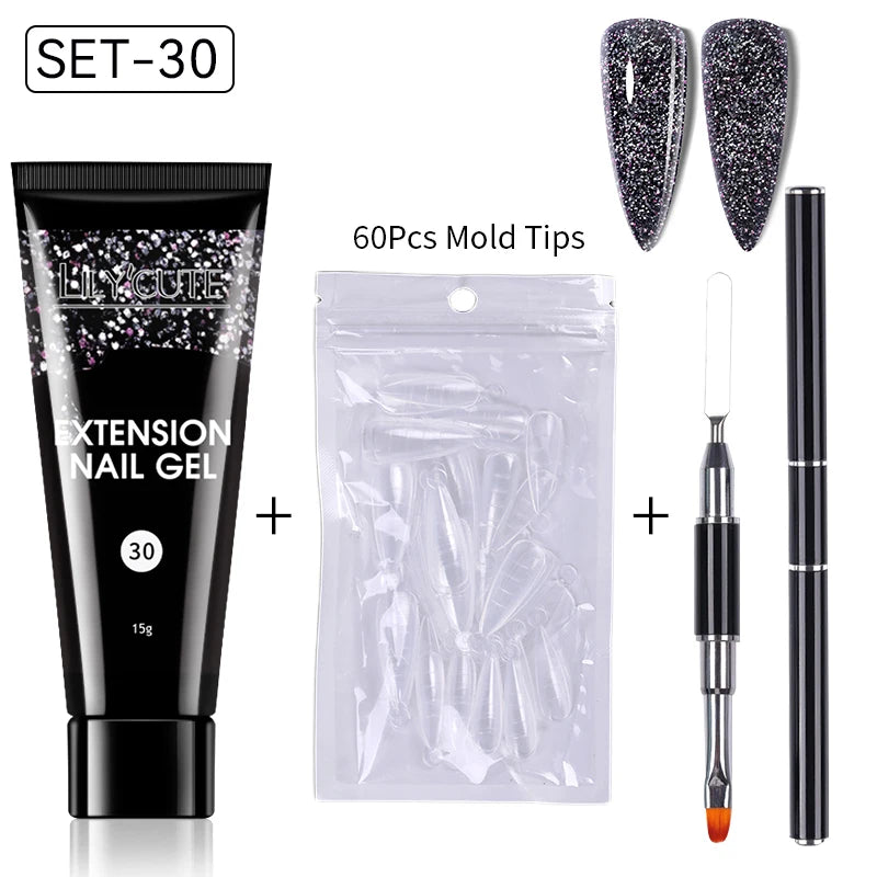 15ml Polygel Nail Extension Set - 24 Timmar Deals