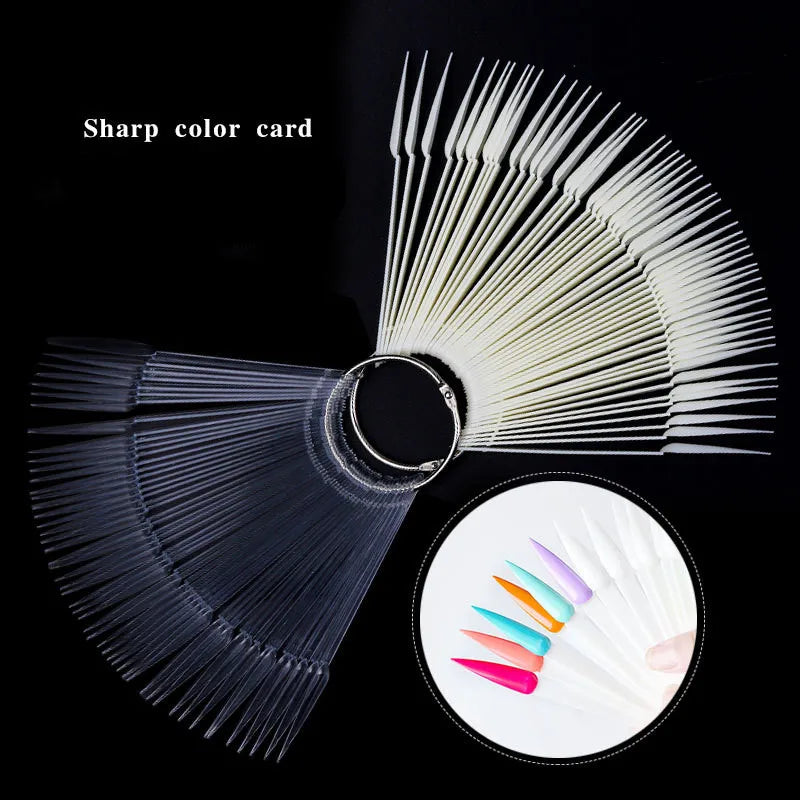 Sharp Fan Shaped Nail Art, False Tips, Polish Gel Color, Practice Display 50st - 24 Timmar Deals