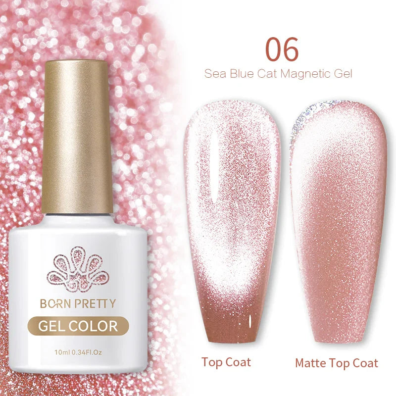 Reflekterande Cat Magnetic Gellack 10ML Silver Shinning Glitter Vernis Semi Permanent Soak Off Magnetic UV Gel - 24 Timmar Deals