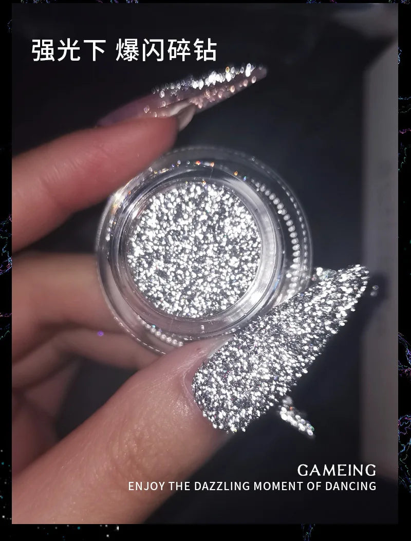 Holographic Nail Powder Net-2g Chrome Laser Mirror Glitter - 24 Timmar Deals