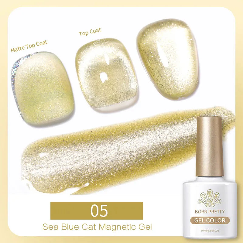 10ml Magic Cat Magnetic Gel Nail Polish Sparking Aurora Silver Effect Soak Off UV Gel Varnis Semi-Transparent - 24 Timmar Deals