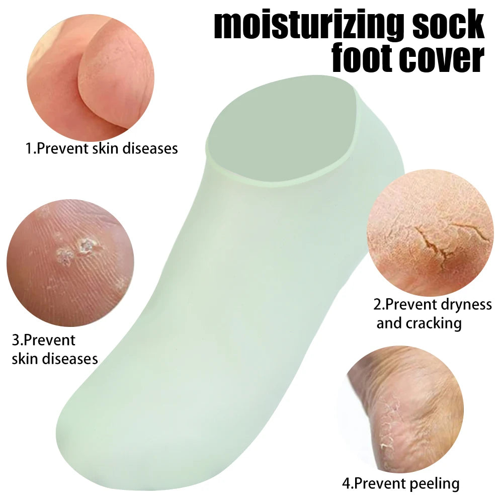 Silikon Fuktgivande Fotstrumpor Exfolierande Gel Strumpor - 24 Timmar Deals