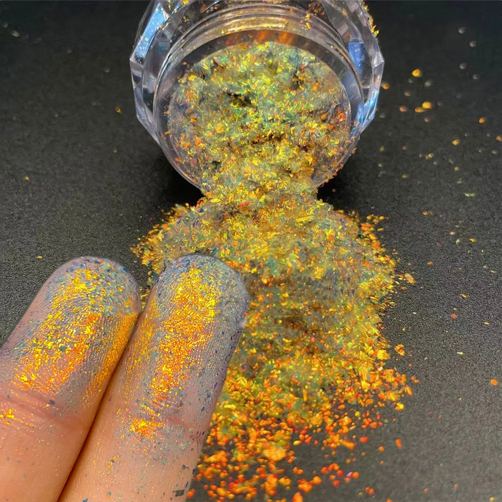 1 burk Plätering Aurora Chrome Nail Powder Högglans Moonlight Mirror Fint Glitter Pigment Aurora Pearl - 24 Timmar Deals