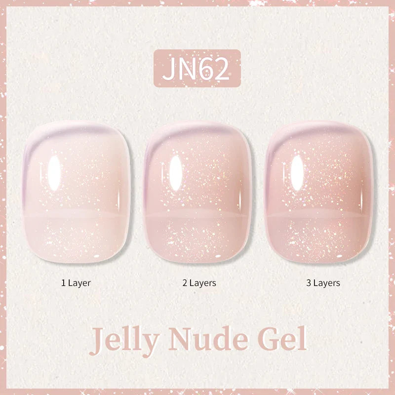 Transparent Jelly Nude Gellack 10ml Sheer Glitter Crystal Varnish - 24 Timmar Deals