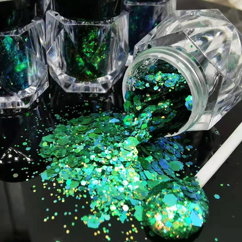 Holographic Nail Powder Net-2g Chrome Laser Mirror Glitter - 24 Timmar Deals