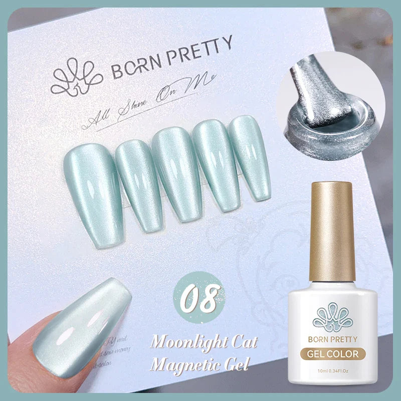 10ml Magic Cat Magnetic Gel Nail Polish Sparking Aurora Silver Effect Soak Off UV Gel Varnis Semi-Transparent - 24 Timmar Deals
