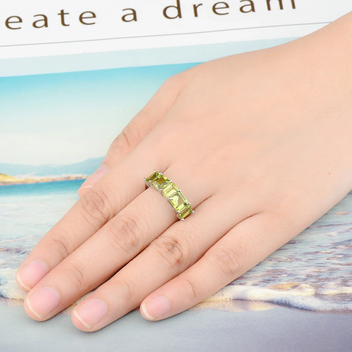Äkta Peridot Sterling Silver Ringar 4,3 karat ädelsten - 24 Timmar Deals