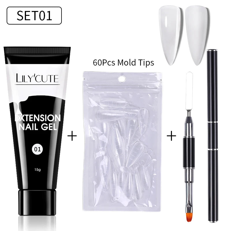 15ml Polygel Nail Extension Set - 24 Timmar Deals