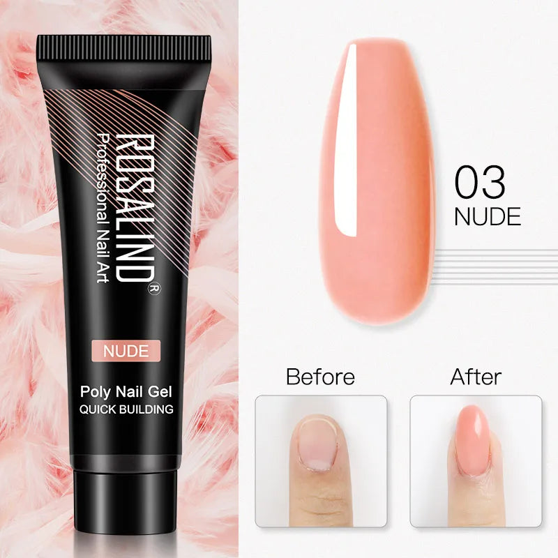 15/30 ml Poly Nail Gel Semi Permanent Akryl Extension Crystal Nail Art Fast Builder Hybrid Lack UV Poly Nagellack - 24 Timmar Deals