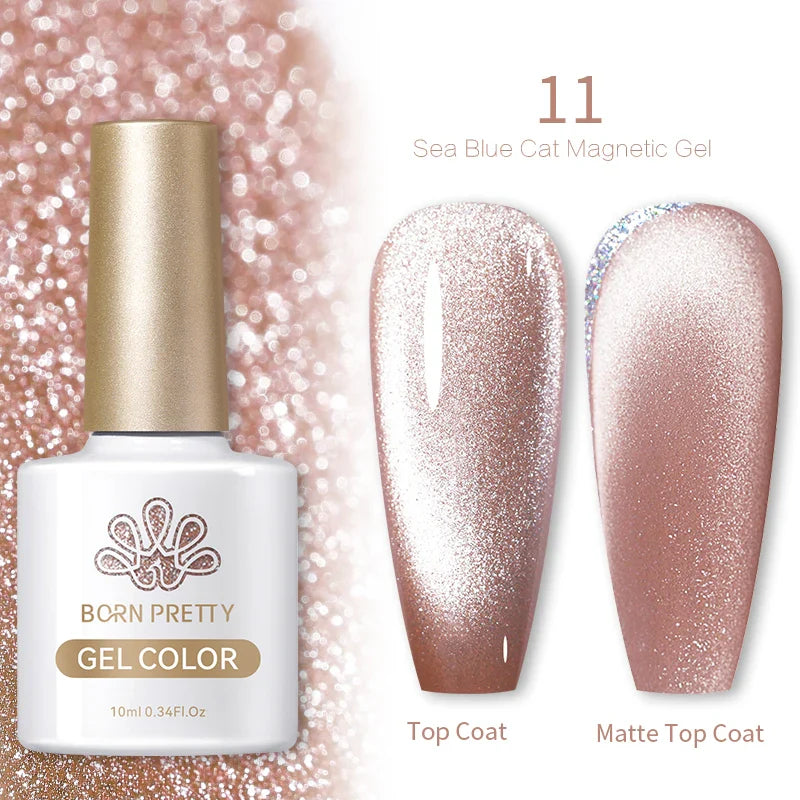 Reflekterande Cat Magnetic Gellack 10ML Silver Shinning Glitter Vernis Semi Permanent Soak Off Magnetic UV Gel - 24 Timmar Deals