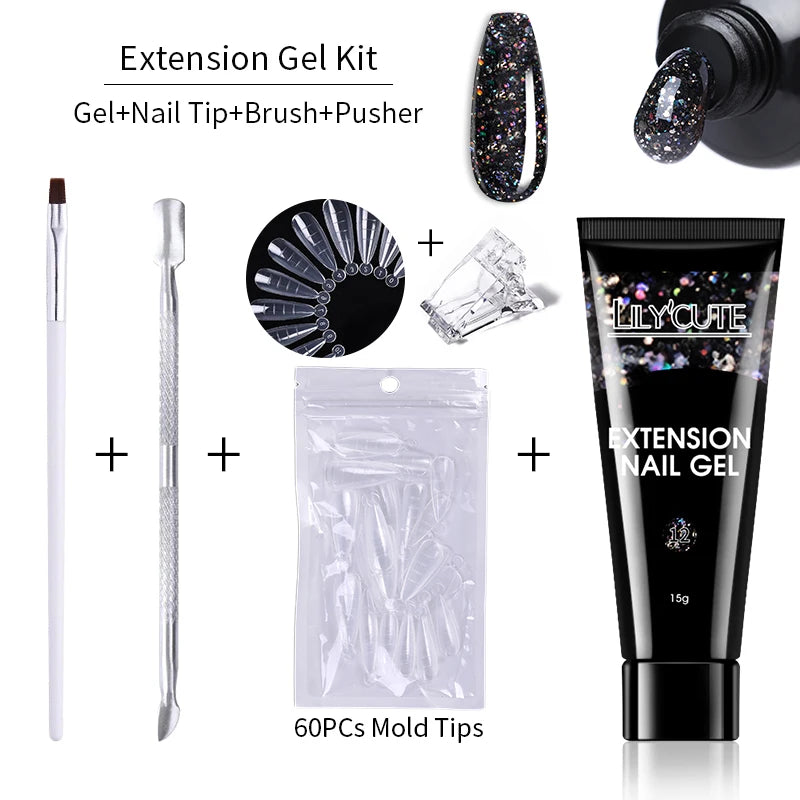 15ml Polygel Nail Extension Set - 24 Timmar Deals