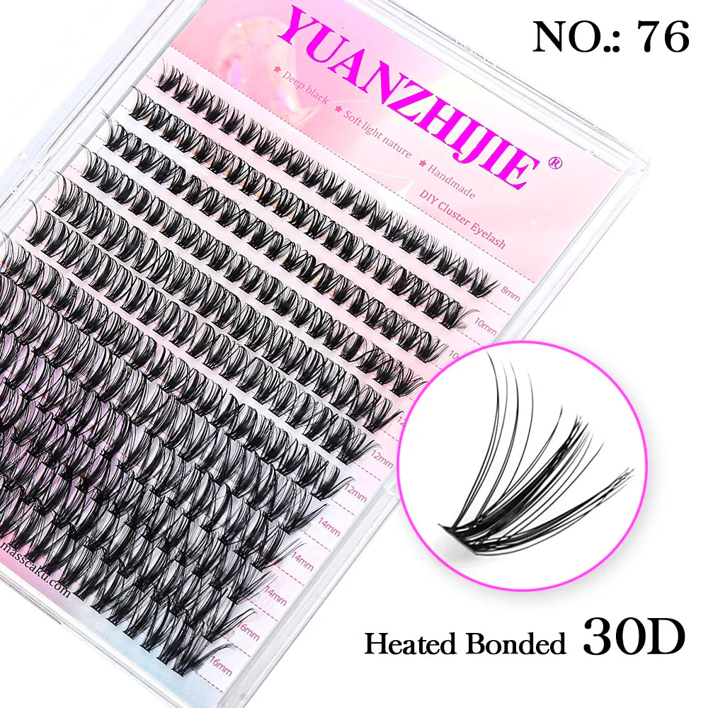 Mix Color 144 Russian Volume False Eyelashes Natural Soft Cluster Segment Lashes - 24 Timmar Deals