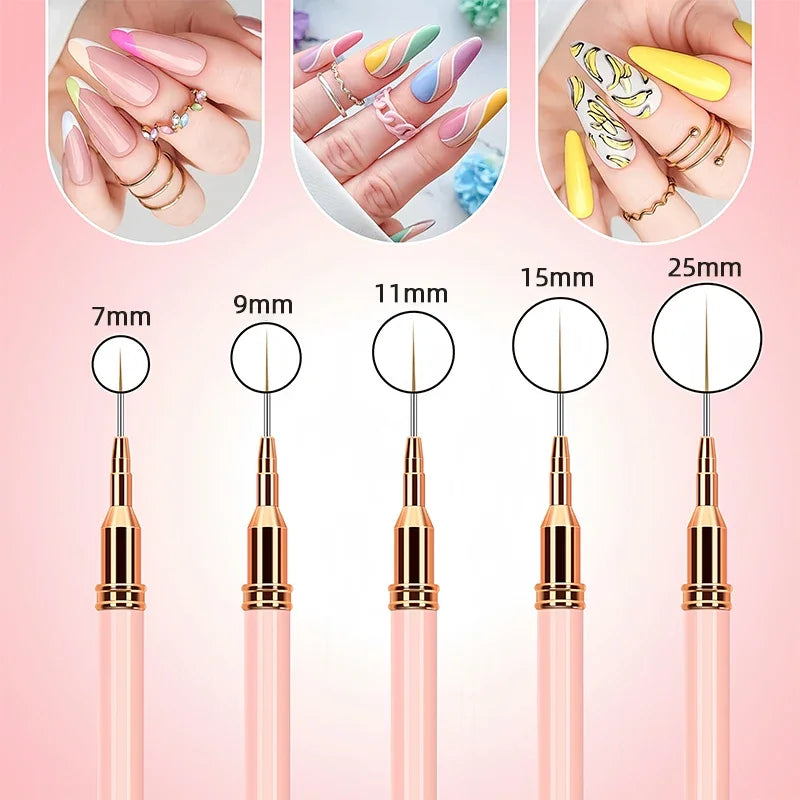 7/9/11/15/25MM Nail Liner Pensel Sett - 24 Timmar Deals