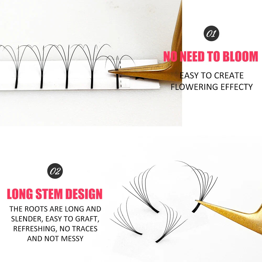 3D Long Stem Premade Fans Curl Russian Volume Eyelashes - 24 Timmar Deals