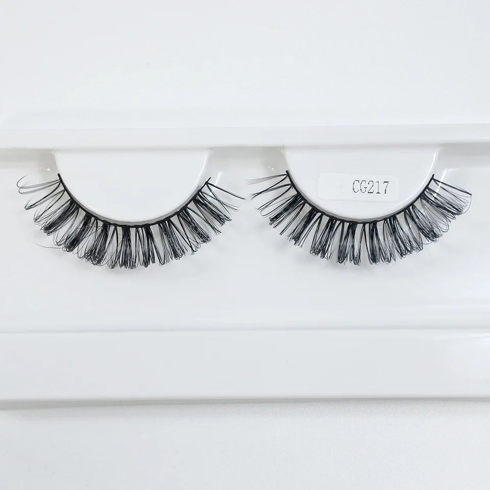 Classic Hybrid Volume Lashes 2022 New Arrival Wispy D Curl Short Russian Strip Lashes Makeup False Eyelashes - 24 Timmar Deals