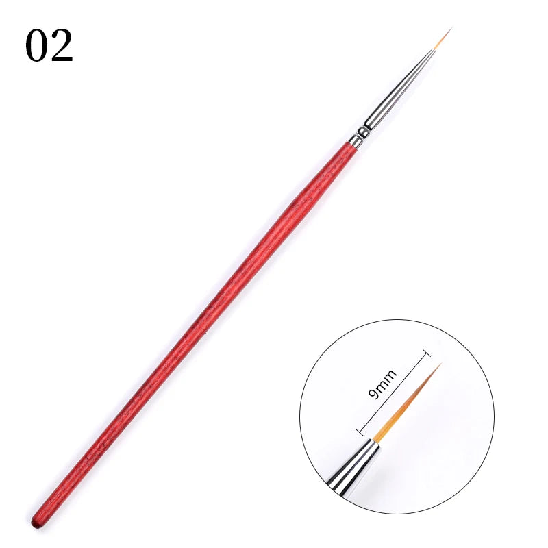 1 st Nail Art Ritning Målning Penna Tunn Rand Blomma Carving Liner Pensel - 24 Timmar Deals