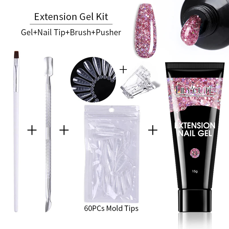 15ml Polygel Nail Extension Set - 24 Timmar Deals