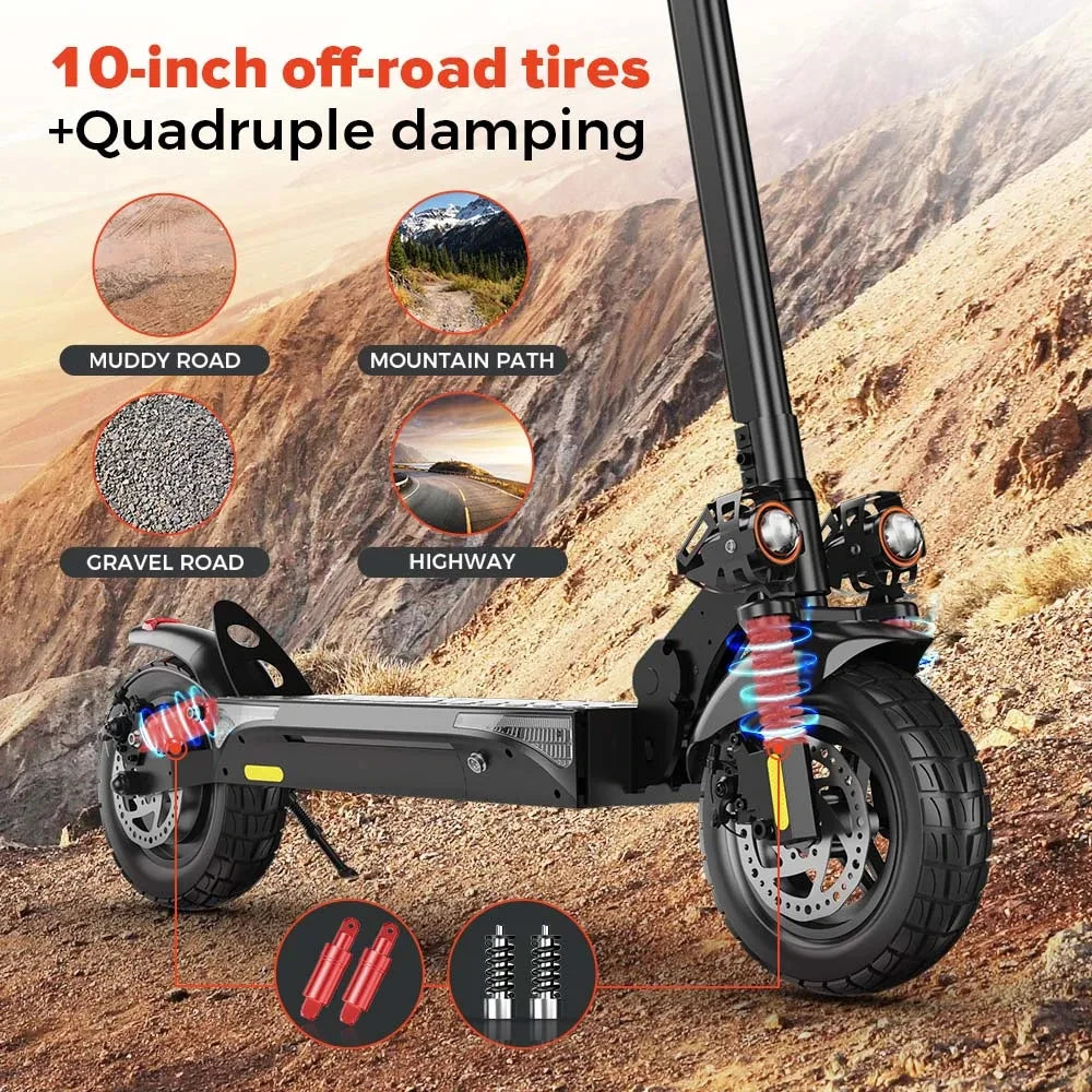 iScooter iX4 elektrisk skoter 800W Smart EScooter 48V 15Ah LCD-skärm 10 tums terränghjulsdäck hopfällbart - 24 Timmar Deals