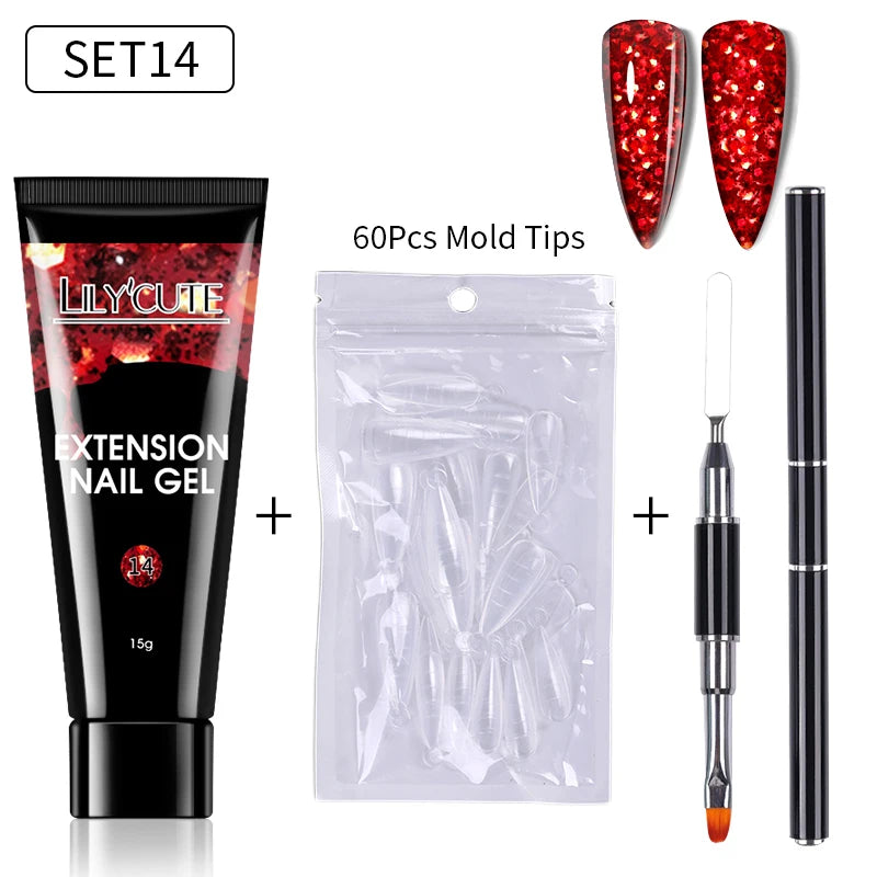15ml Polygel Nail Extension Set - 24 Timmar Deals