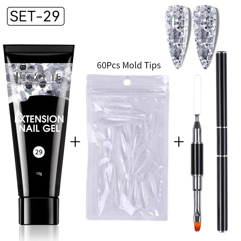 15ml Polygel Nail Extension Set - 24 Timmar Deals