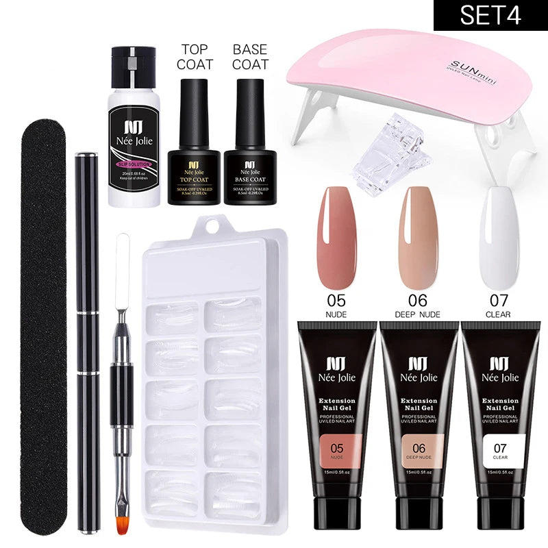 Poly Nail Gel Kit with 6W LED Lamp - 24 Timmar Deals