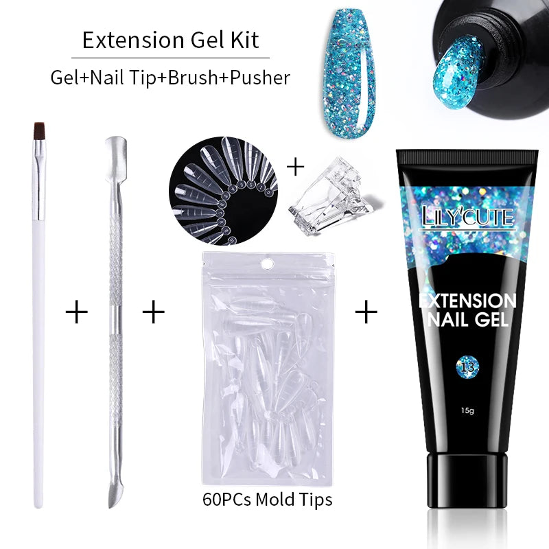 15ml Polygel Nail Extension Set - 24 Timmar Deals