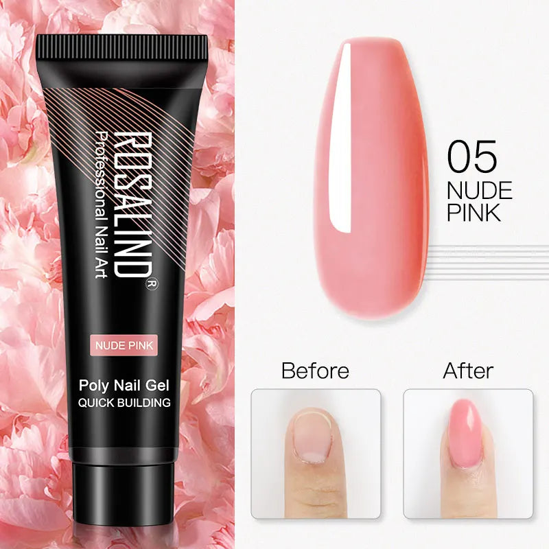 15/30 ml Poly Nail Gel Semi Permanent Akryl Extension Crystal Nail Art Fast Builder Hybrid Lack UV Poly Nagellack - 24 Timmar Deals