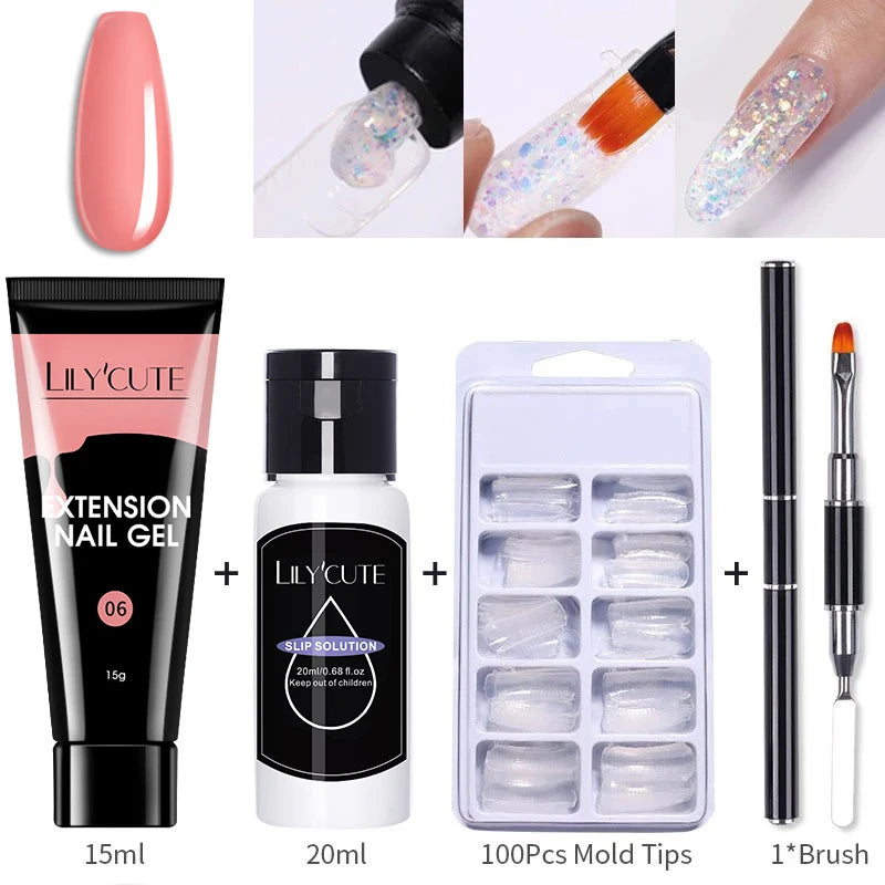 15ml Polygel Nail Extension Set - 24 Timmar Deals